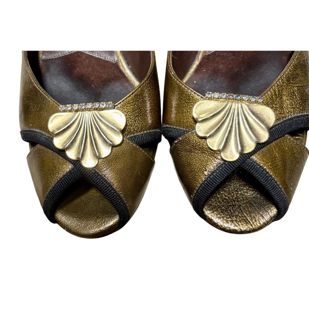 Gold Metal Rhinestone Shoe Clips On Vintage